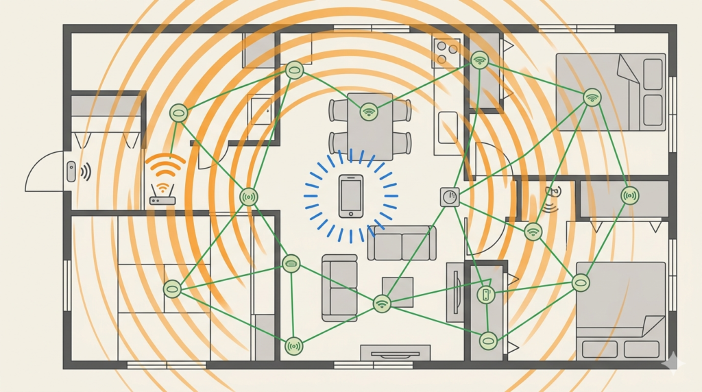 メッシュネットワークの概念図解  