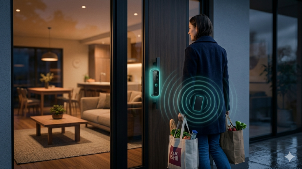 ハンズフリー解錠の体験イメージ 